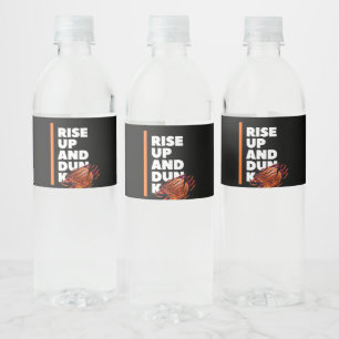White Orange Bold Rise Up And Dunk Water Bottle Water Bottle Label
