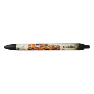 White orange Cool brick wall grafiti Custom name Black Ink Pen
