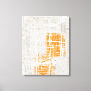 White orange grey abstract Stretched Canvas Print