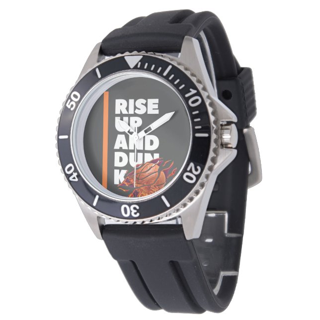 White Orange Rise Up And Dunk Watches (Angled)