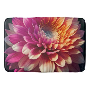 White Orange Yellow Pink Purple Blue Dahlia Flower Bath Mat