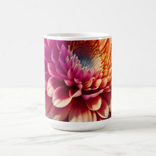 White Orange Yellow Pink Purple Blue Dahlia Flower Coffee Mug