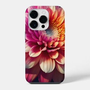 White Orange Yellow Pink Purple Blue Dahlia Flower iPhone 14 Pro Case