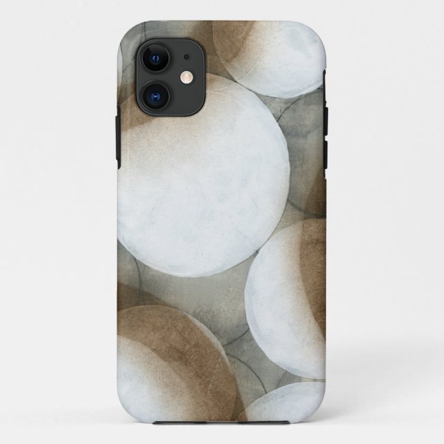 White Orbs & Brown Circles Case-Mate iPhone Case (Back)