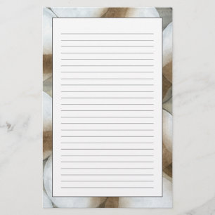 White Orbs & Brown Circles Stationery