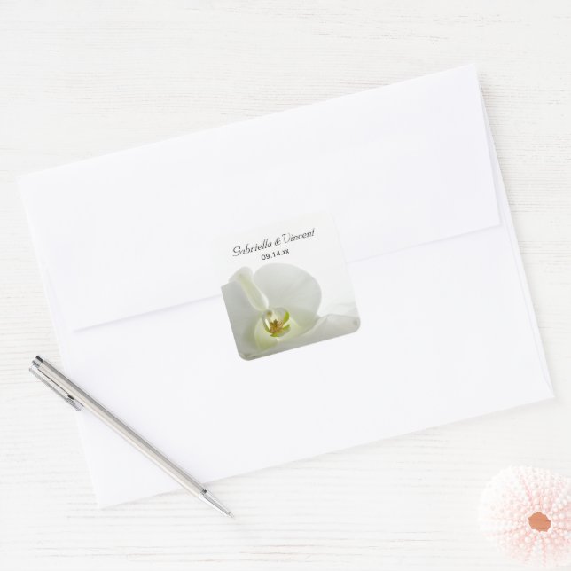 White Orchid and Bridal Veil Wedding Envelope Seal (Envelope)