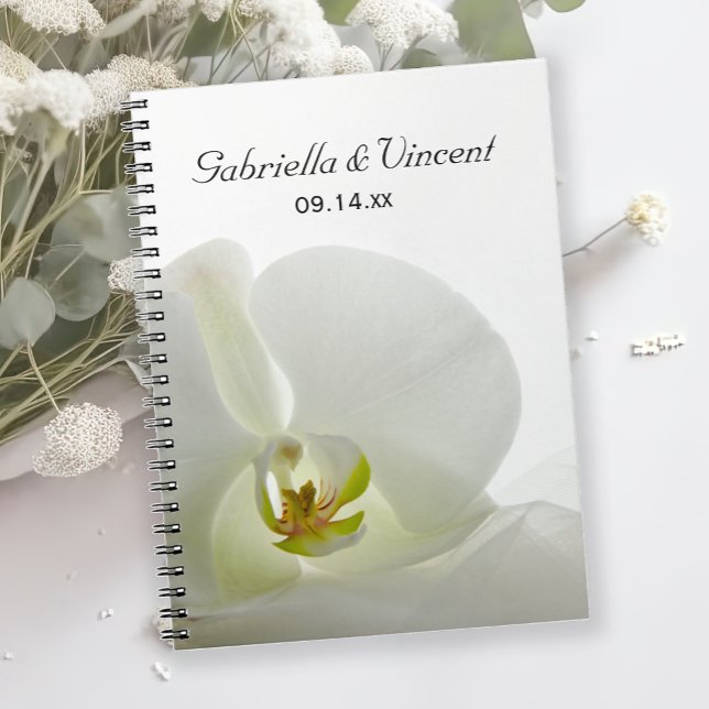 White Orchid and Bridal Veil Wedding Notebook (Creator Uploaded)