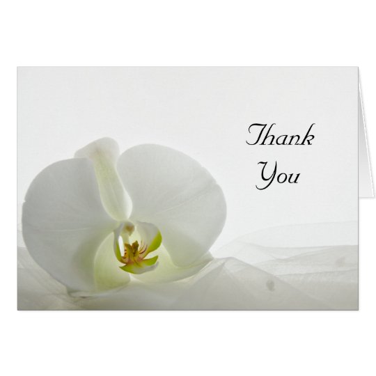 White Orchid and Veil Wedding Bridesmaid Thank You Card