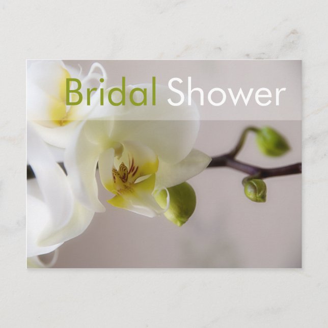 White Orchid • Bridal Shower Invitation Postcard (Front)