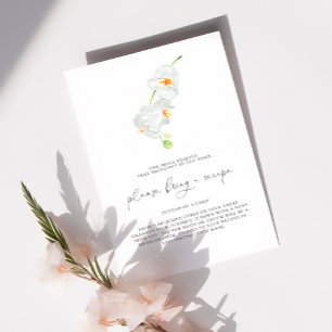 White Orchid Bridal Shower Recipe Request Card