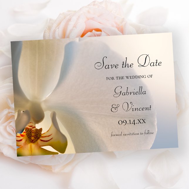 White Orchid Elegance Wedding Save the Date (Creator Uploaded)