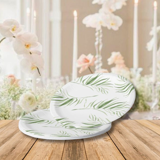 White Orchid | Elegant Tropical Bridal Shower Paper Plate (Creator Uploaded)