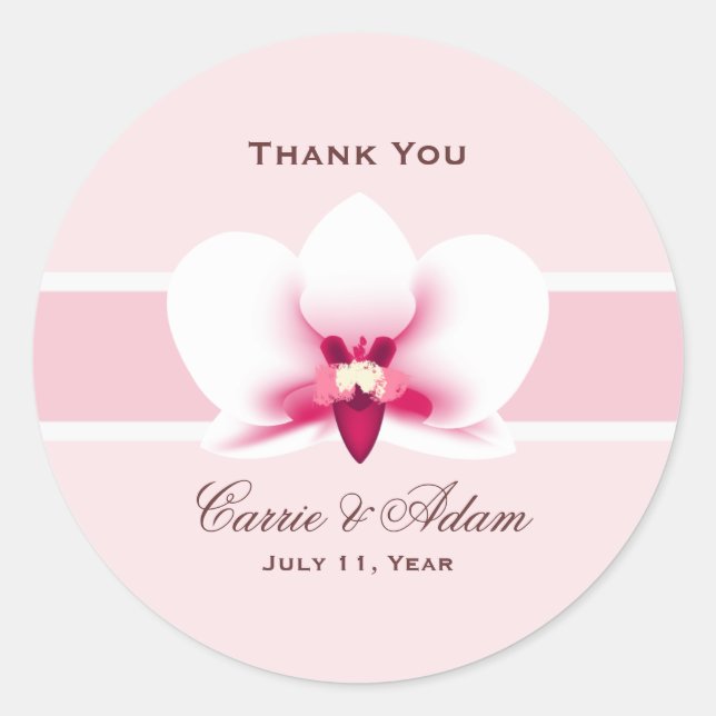 White Orchid Favour Stickers (Front)