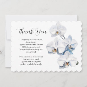 White Orchid Floral Funeral Death Thank you  Invitation