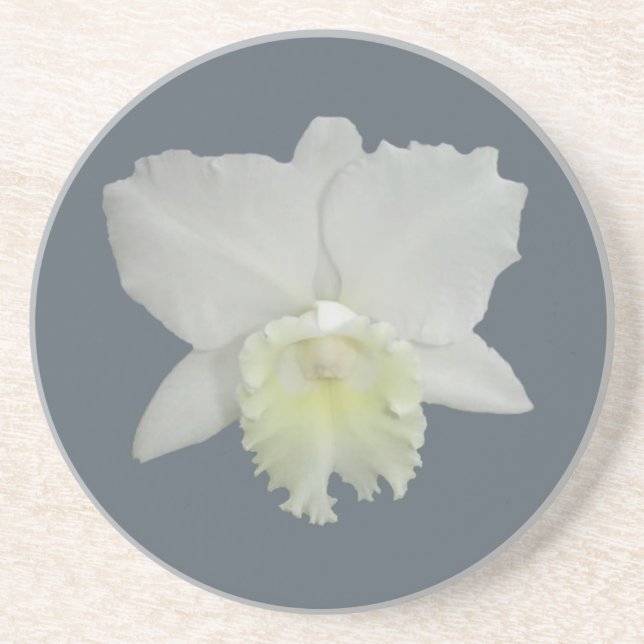 White Orchid Flower Coaster (Front)