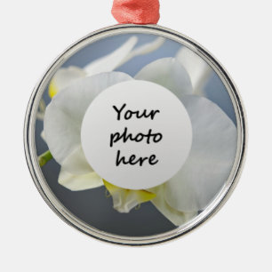 White Orchid Flower Metal Tree Decoration