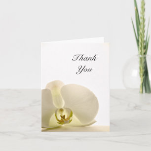 White Orchid Flower Wedding Thank You