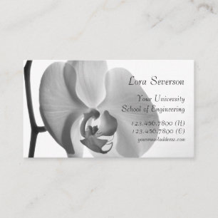 White Orchid Graduate Calling Card
