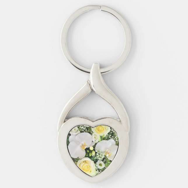 White Orchid Key Ring (Front)
