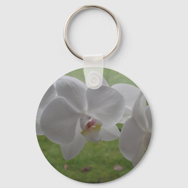 White Orchid Keychain (Front)