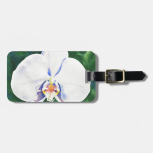 White Orchid Luggage Tag
