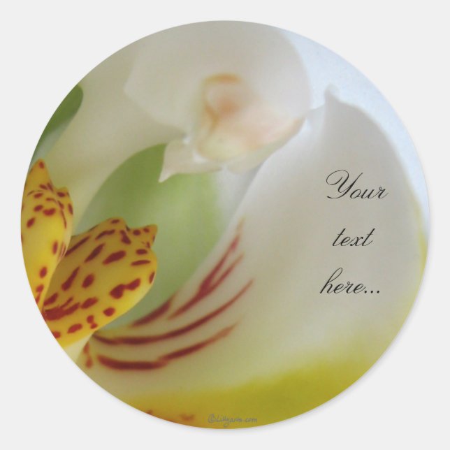White Orchid Magic Wedding Invitation Seals (Front)