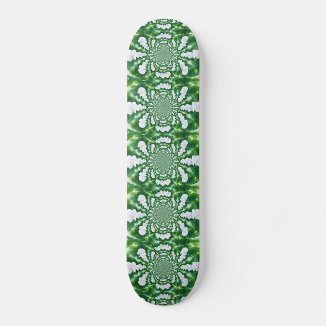 White Orchid Mandala Skateboard (Front)