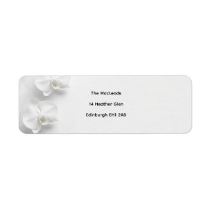 White Orchid Minimalist Return Address Labels