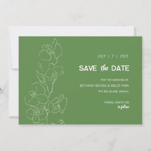 White Orchid • Modern Tropical Save the Date