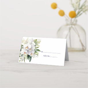 White Orchid Place Card Guest Table Response Card