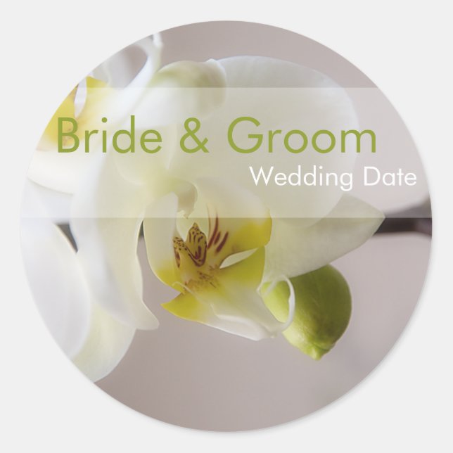 White Orchid • Save the Date Sticker (Front)