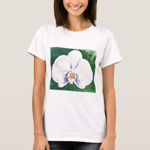 White Orchid watercolor painting T-Shirt