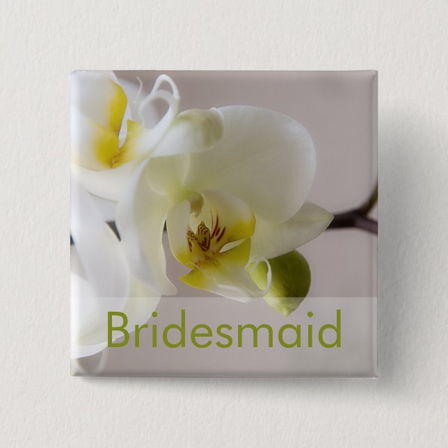 White Orchid • Wedding Button (Front)