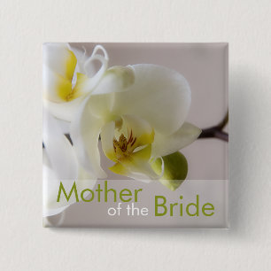 White Orchid • Wedding Button