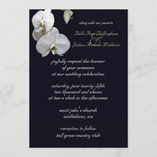 White Orchid Wedding Invitation