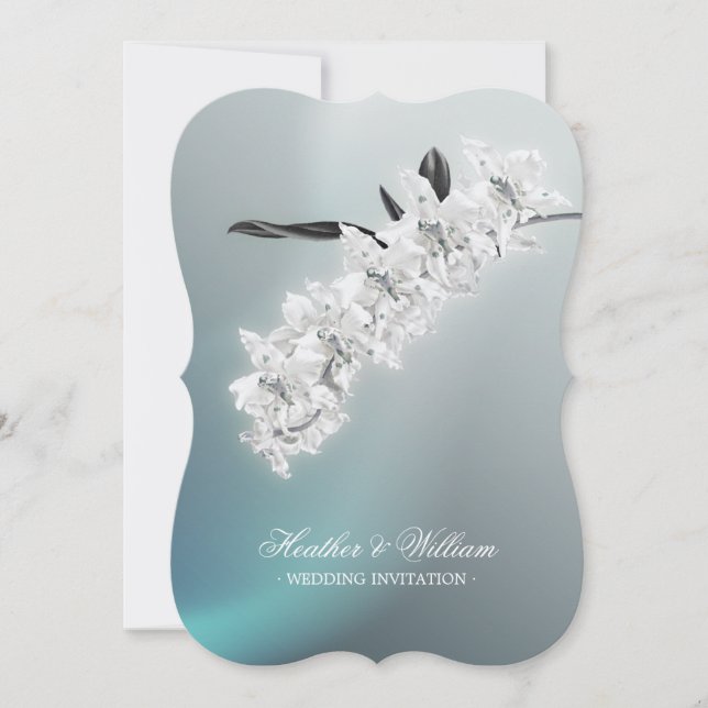 White Orchid - wedding invitation (Front)