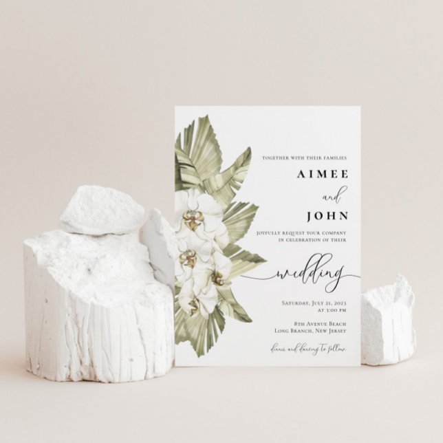 White Orchid Wedding Invitation (Creator Uploaded)