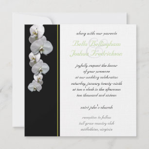 White Orchid Wedding Invitation 5.25x5.25
