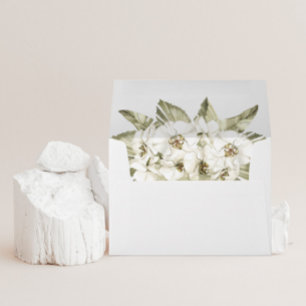 White Orchid Wedding Invitation Envelope