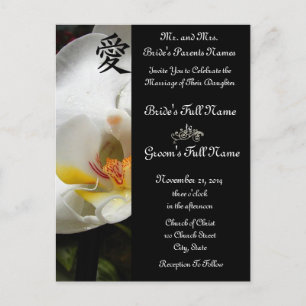 White Orchid Wedding Invitations and Favours