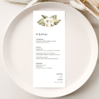 White Orchid Wedding Menu