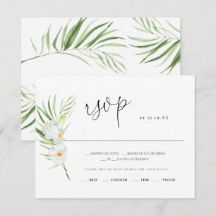 White Orchid Wedding response card RSVP