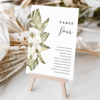 White Orchid Wedding Table Numbers