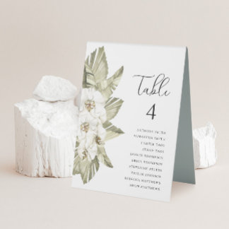 White Orchid Wedding Table Numbers