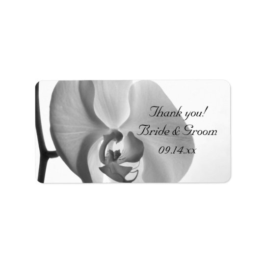 White Orchid Wedding Thank You Favour Tag Address Label