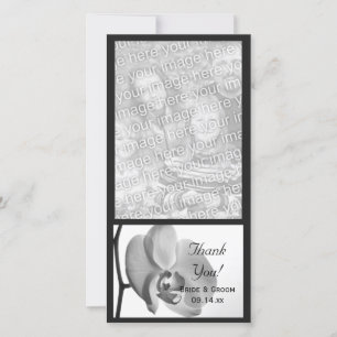 White Orchid Wedding Thank You Photo Card