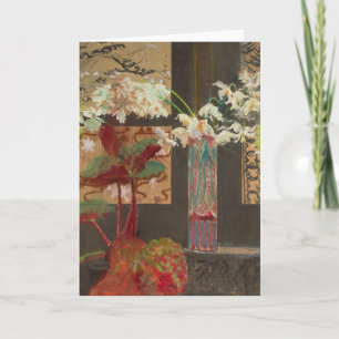 White Orchids and a Peony   Leon Wyczółkowski Card