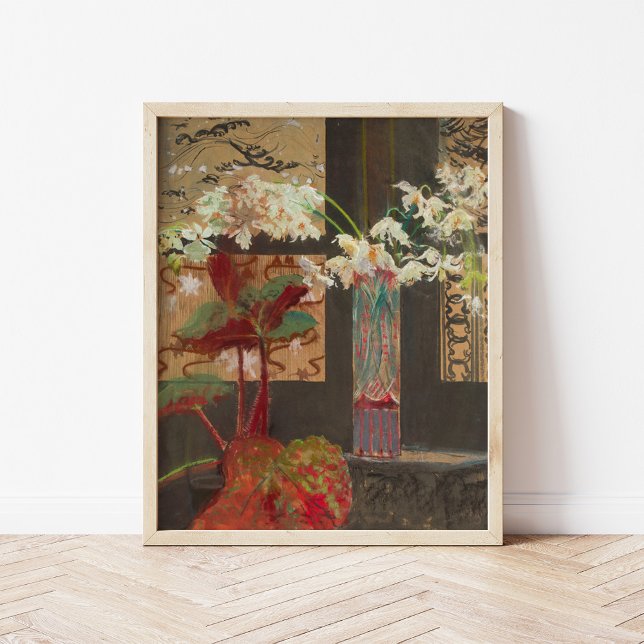 White Orchids and a Peony | Leon Wyczółkowski Poster (Creator Uploaded)