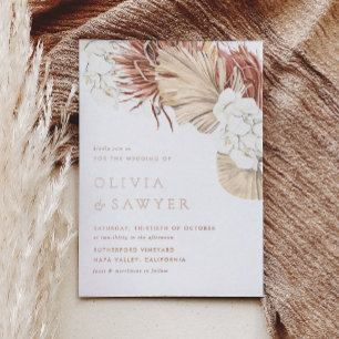 White Orchids and Dried Palm Leaves Boho Wedding