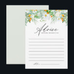 White Orchids and Kumquats Tropical Bridal Shower Advice Card<br><div class="desc">Ask guests to leave their advice and well wishes to the bride-to-be with this floral bridal shower advice card. It features watercolor floral garland of white orchids,  greenery and kumquats. This tropical floral advice for the bride card is perfect for summer bridal showers. Personalise by adding your own texts.</div>